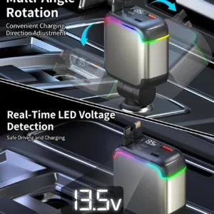 car charger retractable usb 4