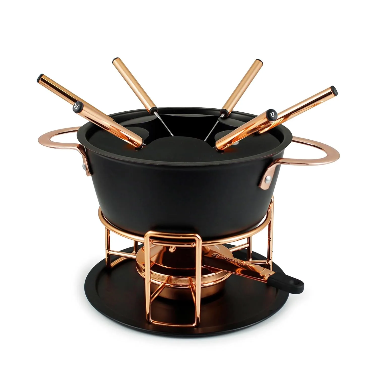 cast aluminum fondue set 1