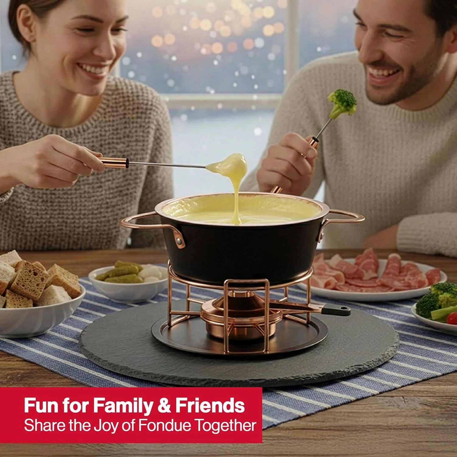 cast aluminum fondue set 6