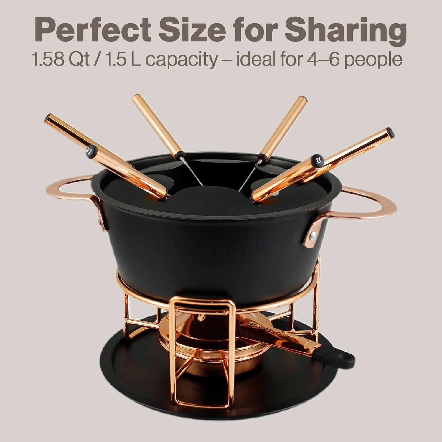 cast aluminum fondue set 7