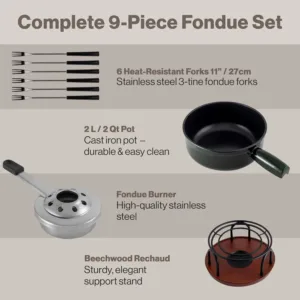 cast iron fondue set 5