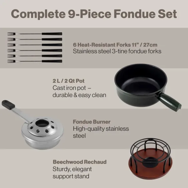 cast iron fondue set 5