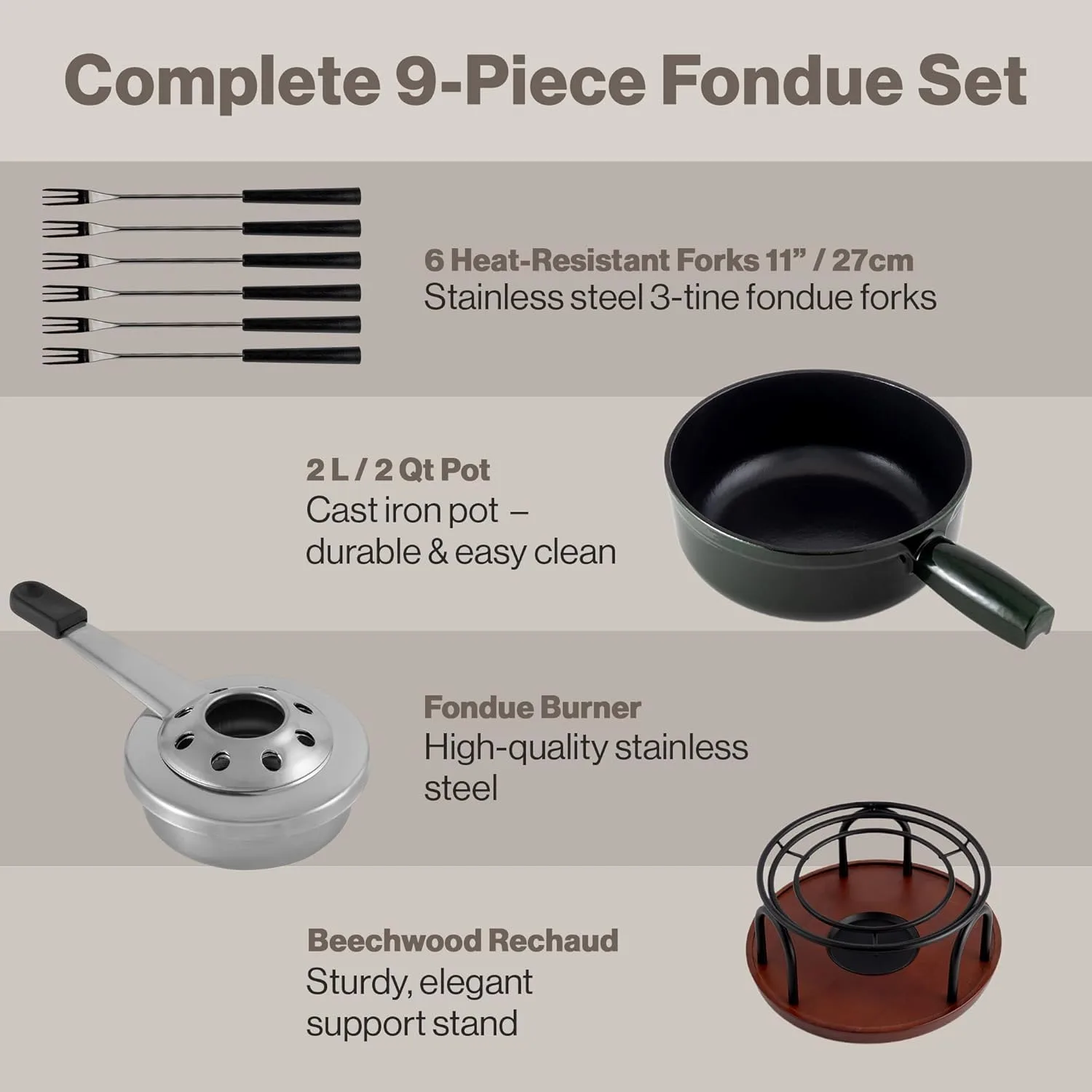 cast iron fondue set 5