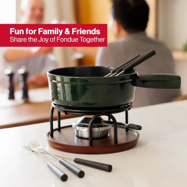cast iron fondue set 6