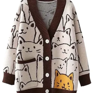 cat cardigan sweater women 1