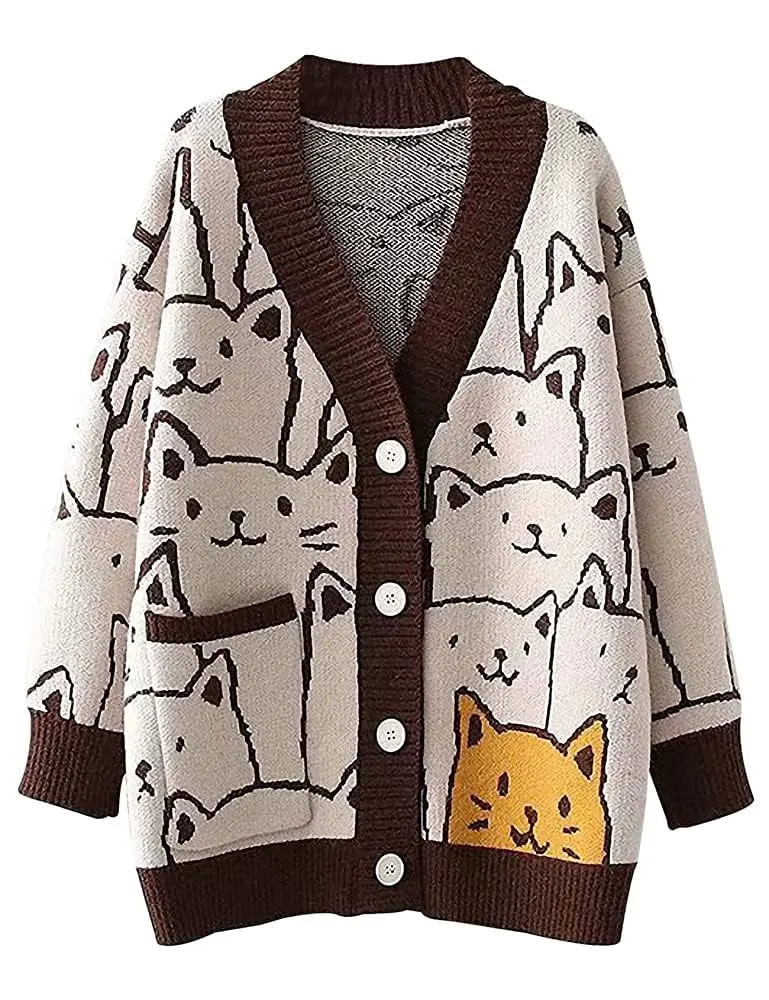 cat cardigan sweater women 1