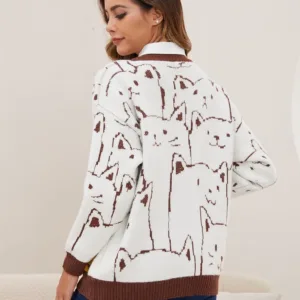 cat cardigan sweater women 2