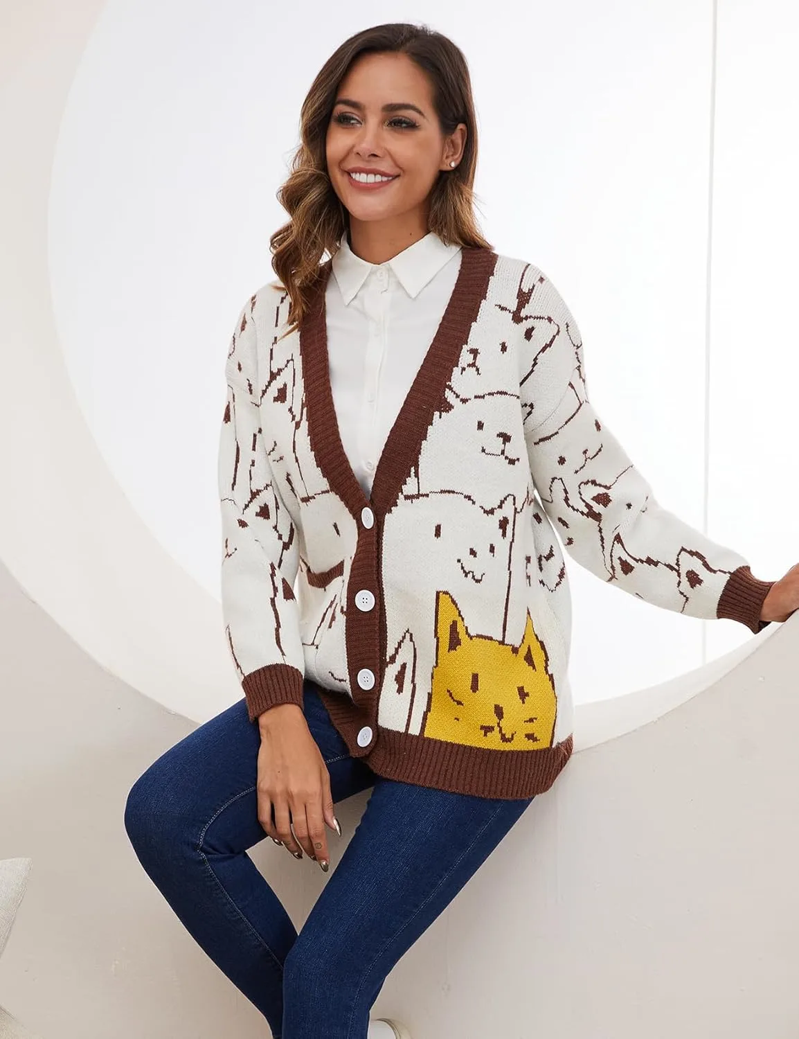 cat cardigan sweater women 3