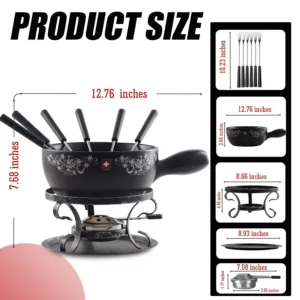 ceramic fondue pot set 6