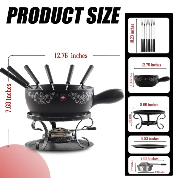 ceramic fondue pot set 6