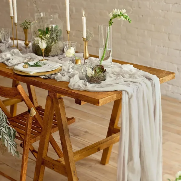 cheesecloth table runner 3