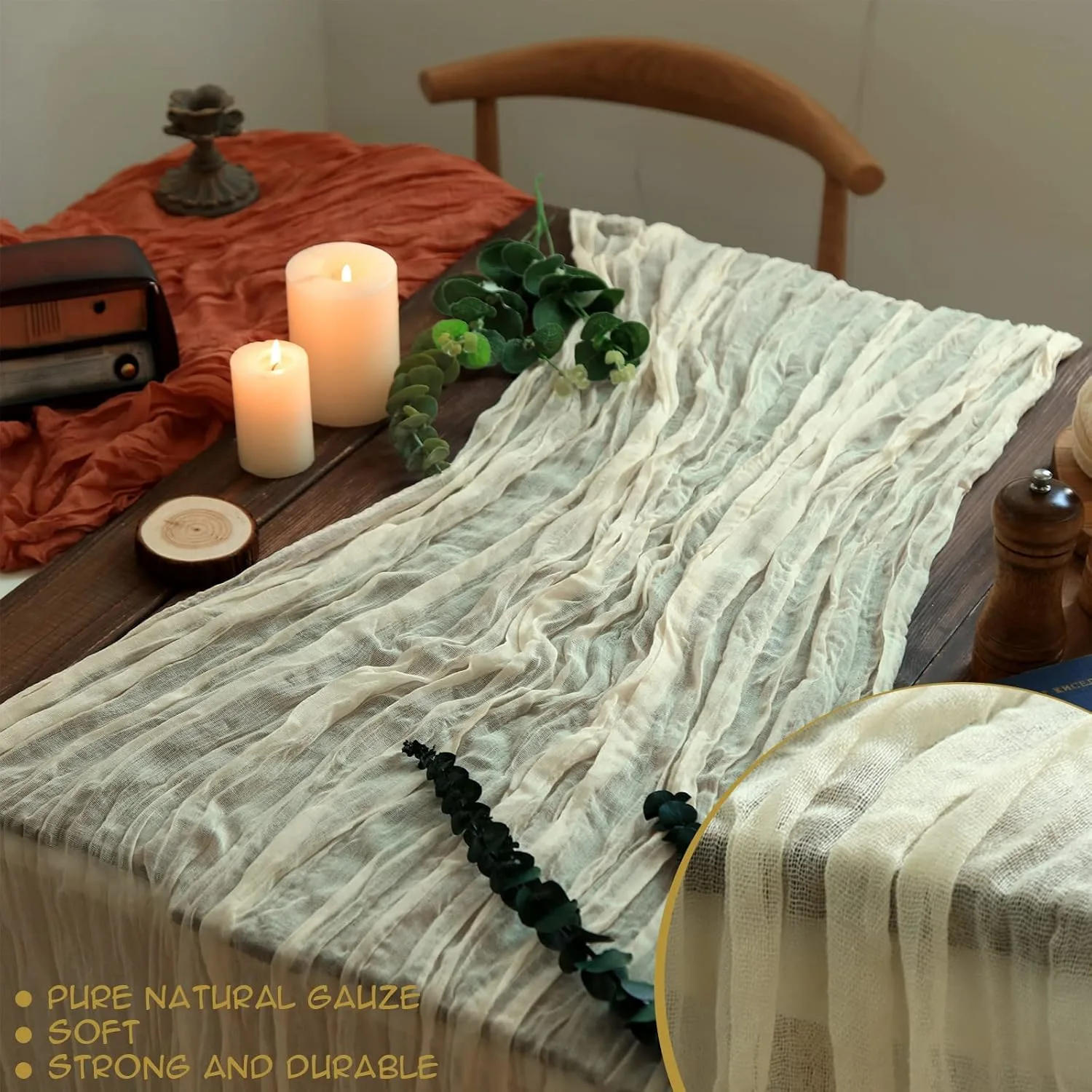 cheesecloth table runner 4