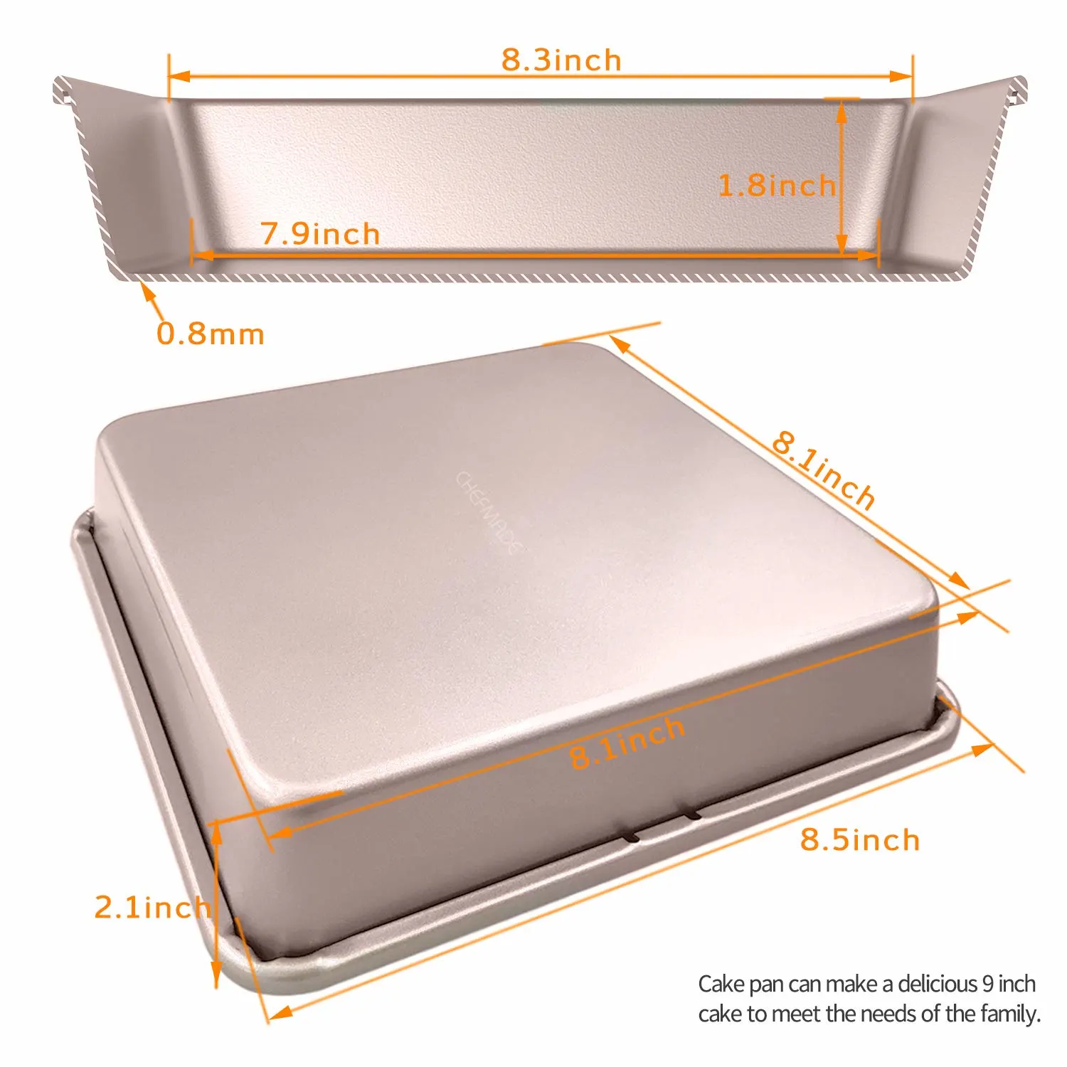 chefmade square cake pan 2