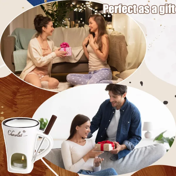 chocolate fondue mug set 6