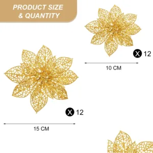 christmas poinsettia flowers gold 2