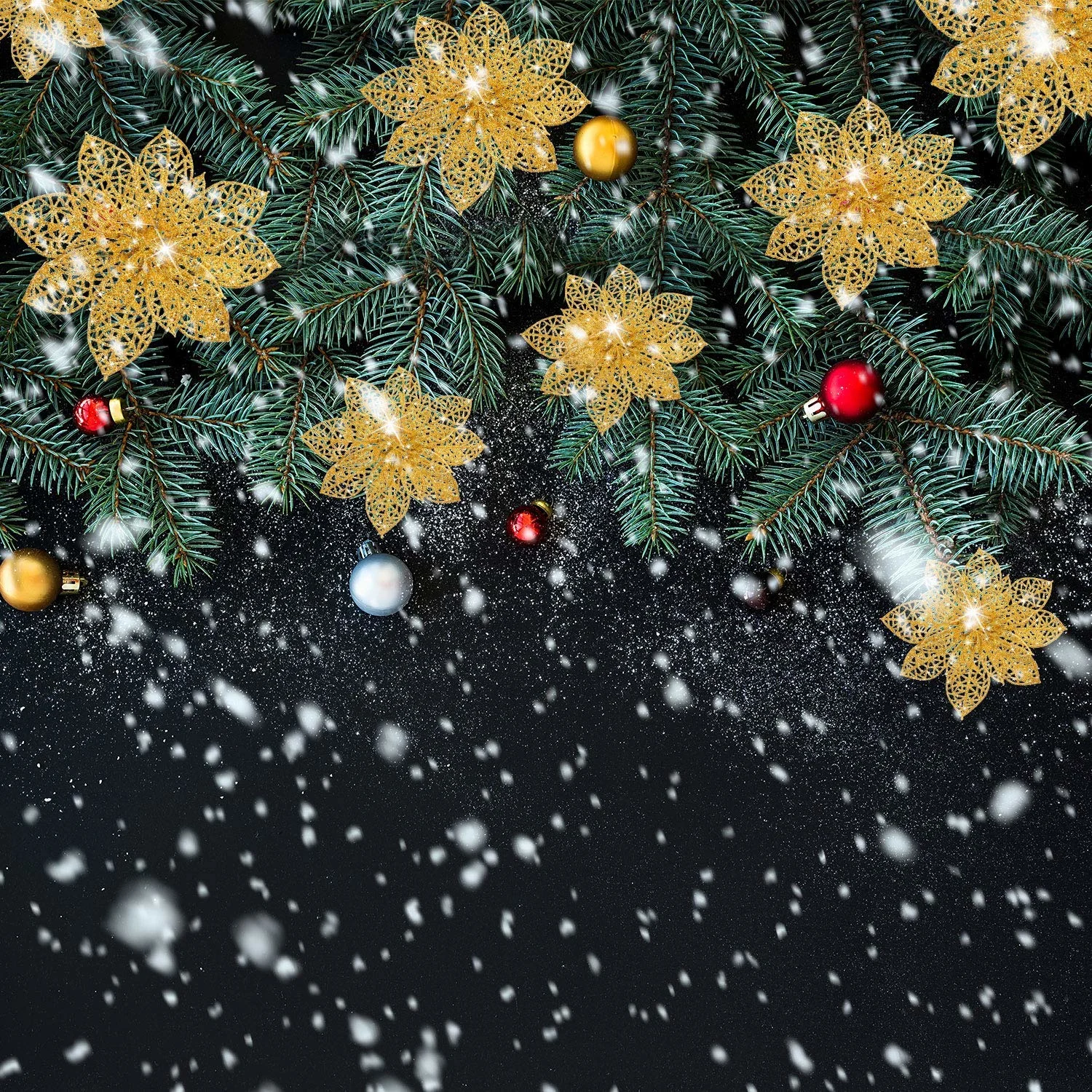 christmas poinsettia flowers gold 7