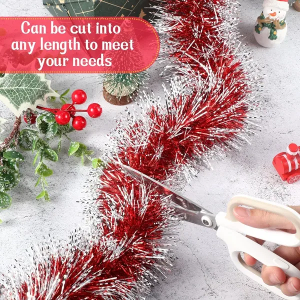 christmas tinsel garland red 4