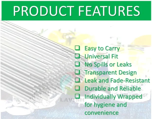 clear plastic straws pack 4