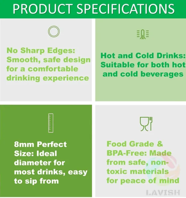 clear plastic straws pack 7