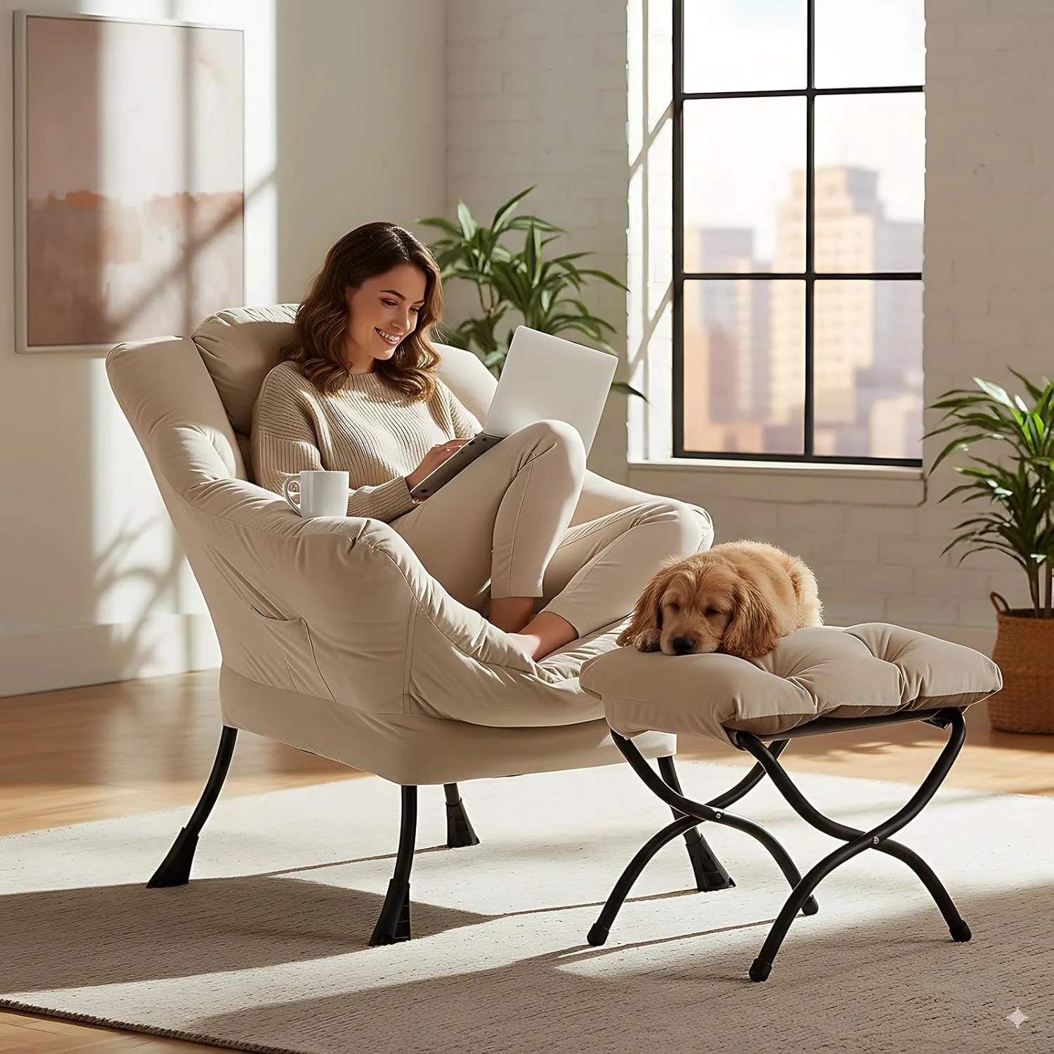 comfy armchair footstool 3