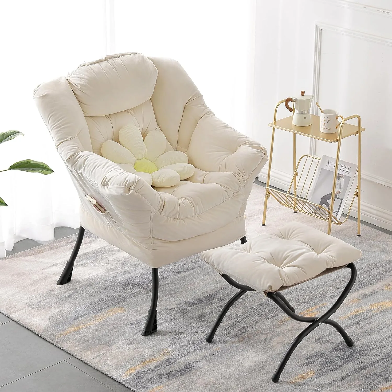 comfy armchair footstool 7