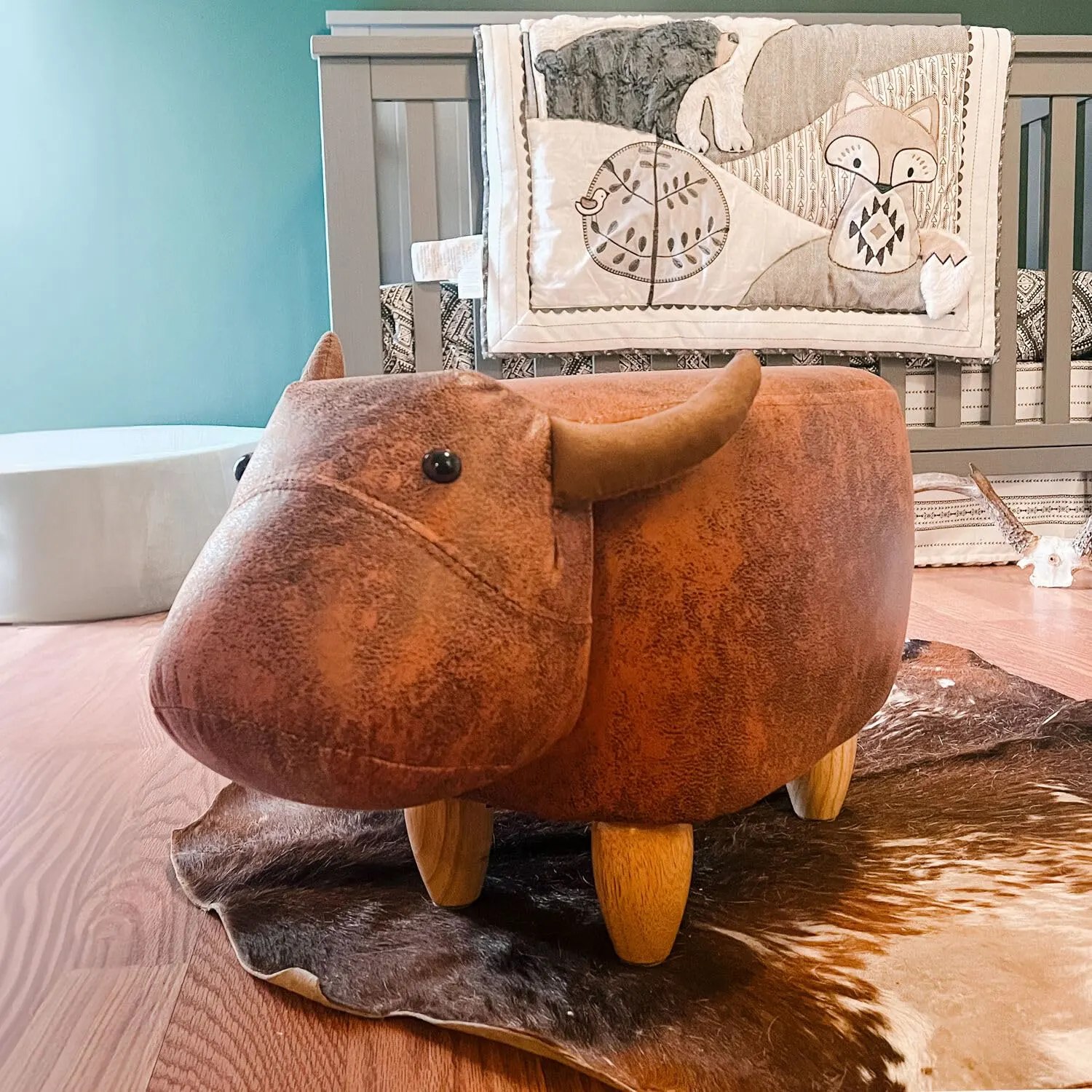 cow ottoman foot stool 2