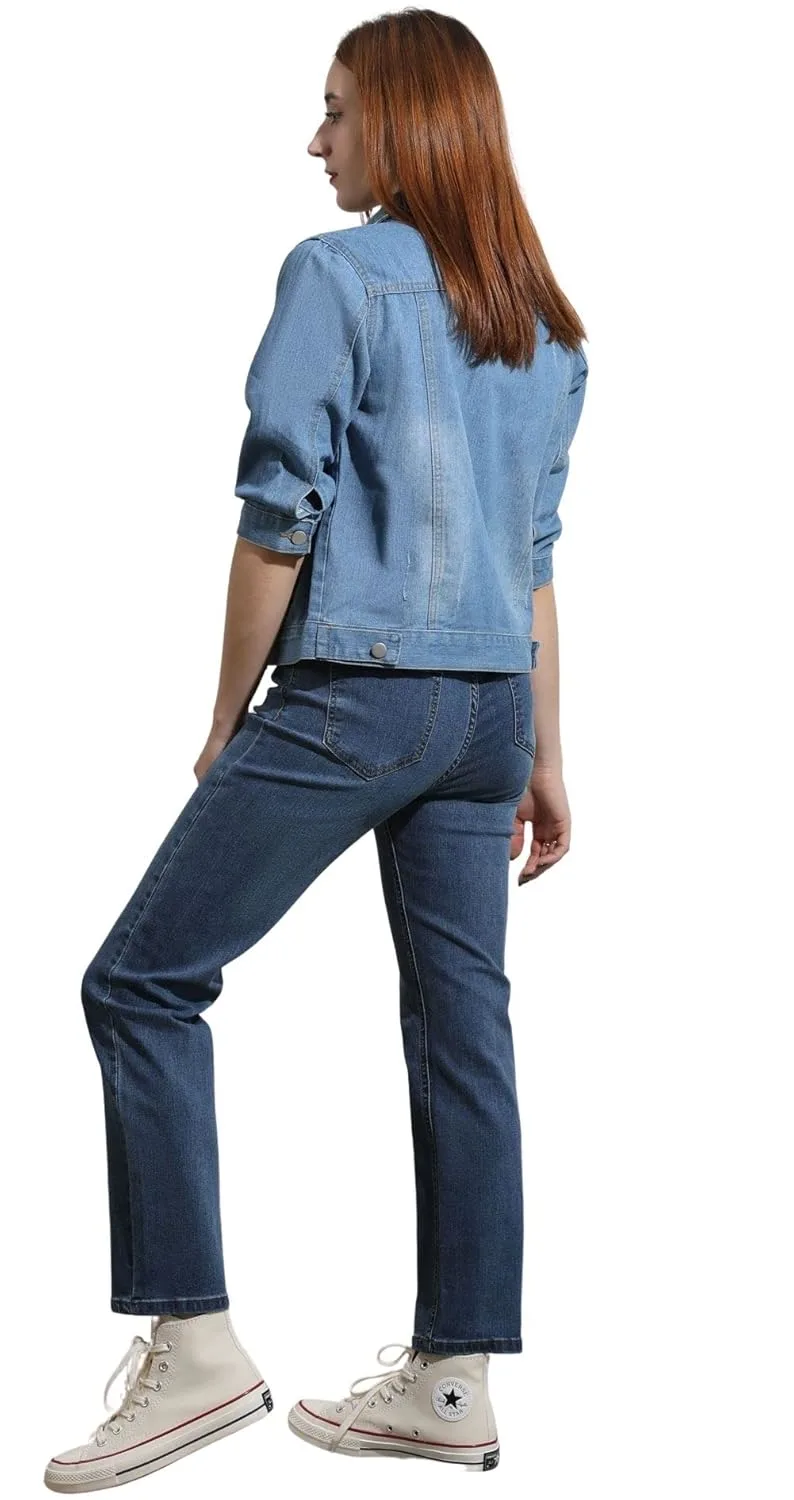 cropped denim jacket 5