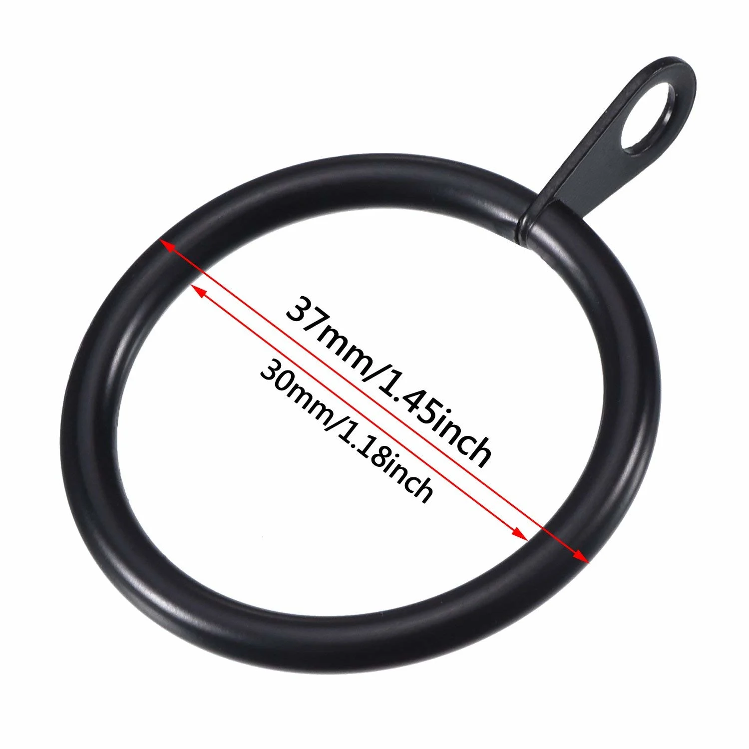 curtain rings black metal 3