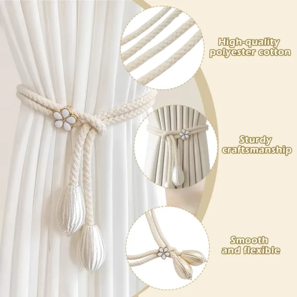 curtain tiebacks boho rope 6