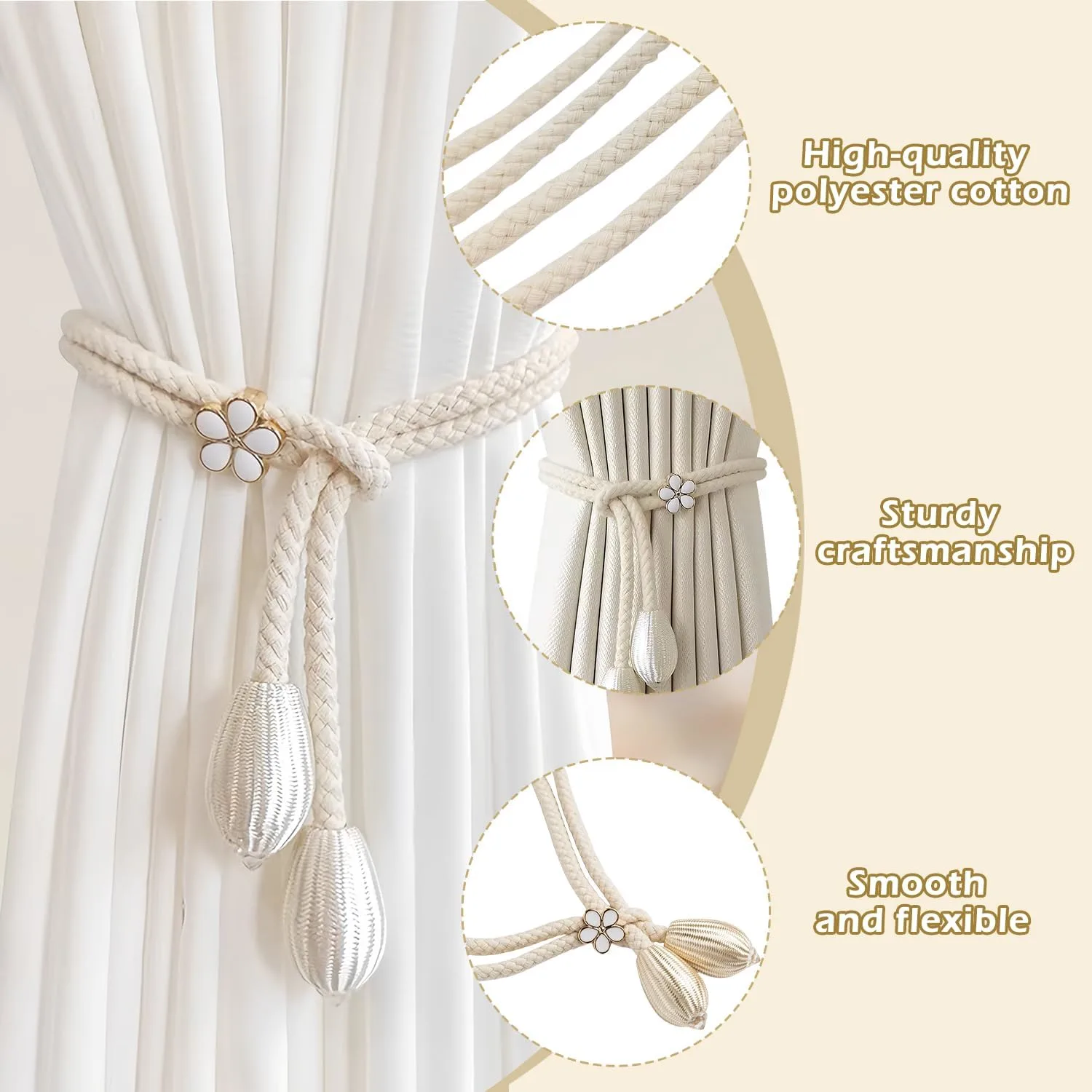 curtain tiebacks boho rope 6