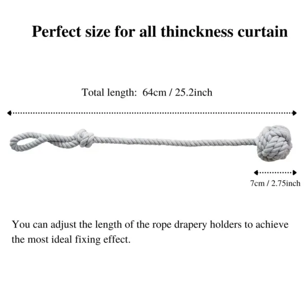 curtain tiebacks cotton rope 2