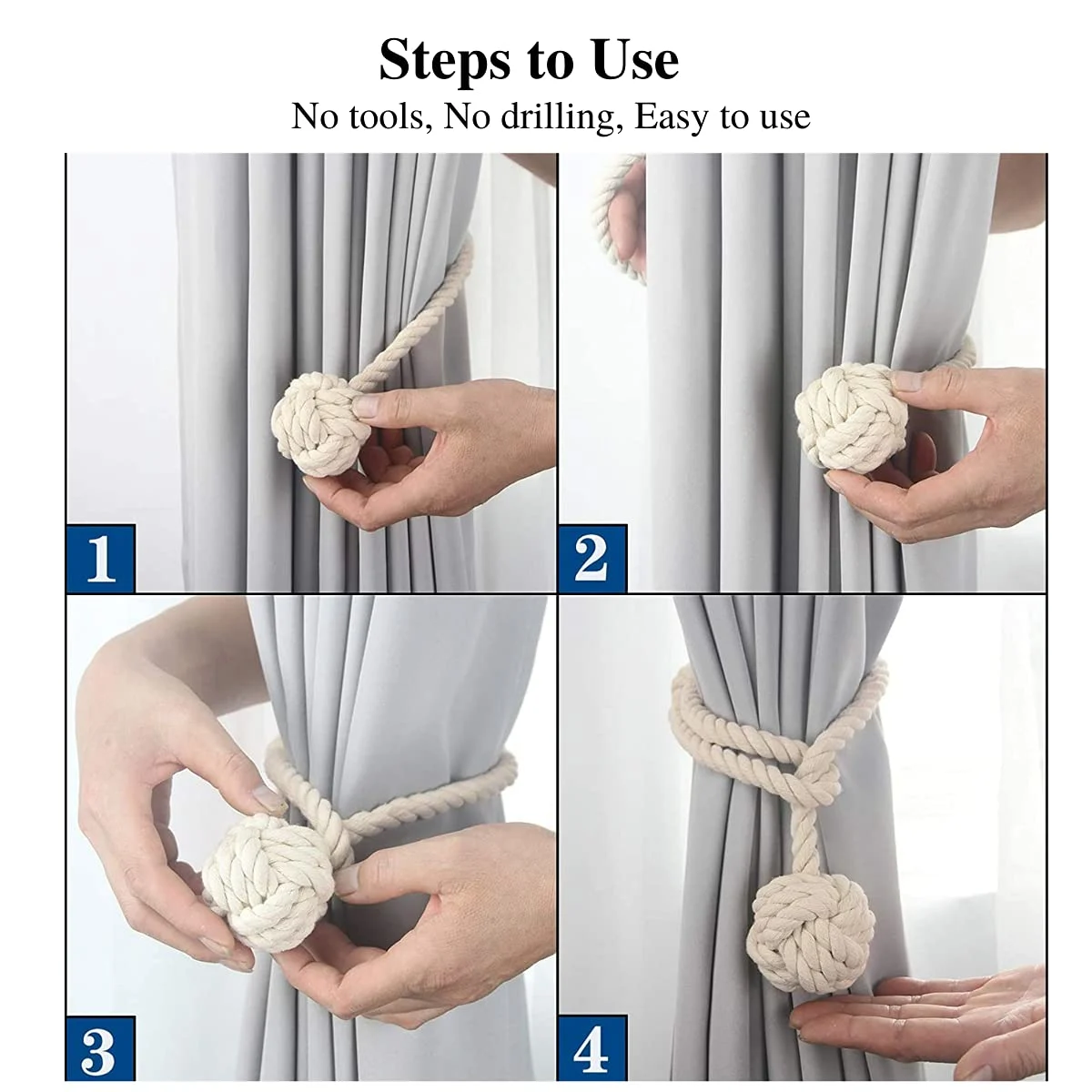 curtain tiebacks cotton rope 5