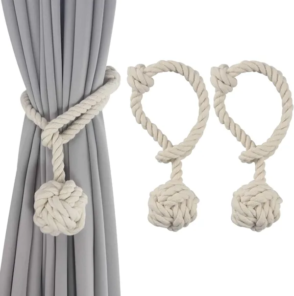 curtain tiebacks cotton rope 7