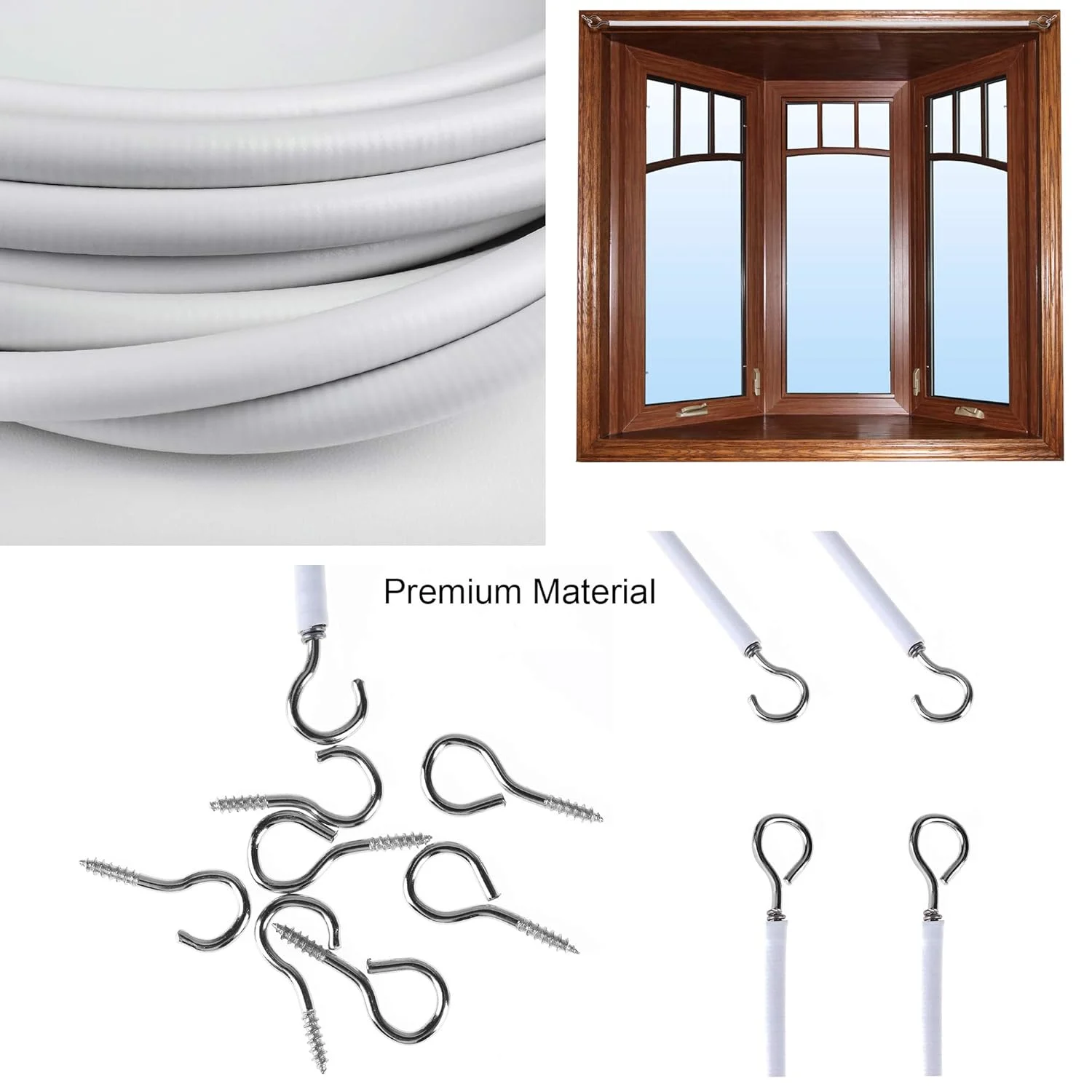 curtain wire white 6