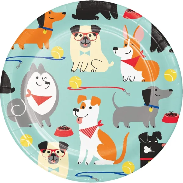 cute dogs paper plates 1