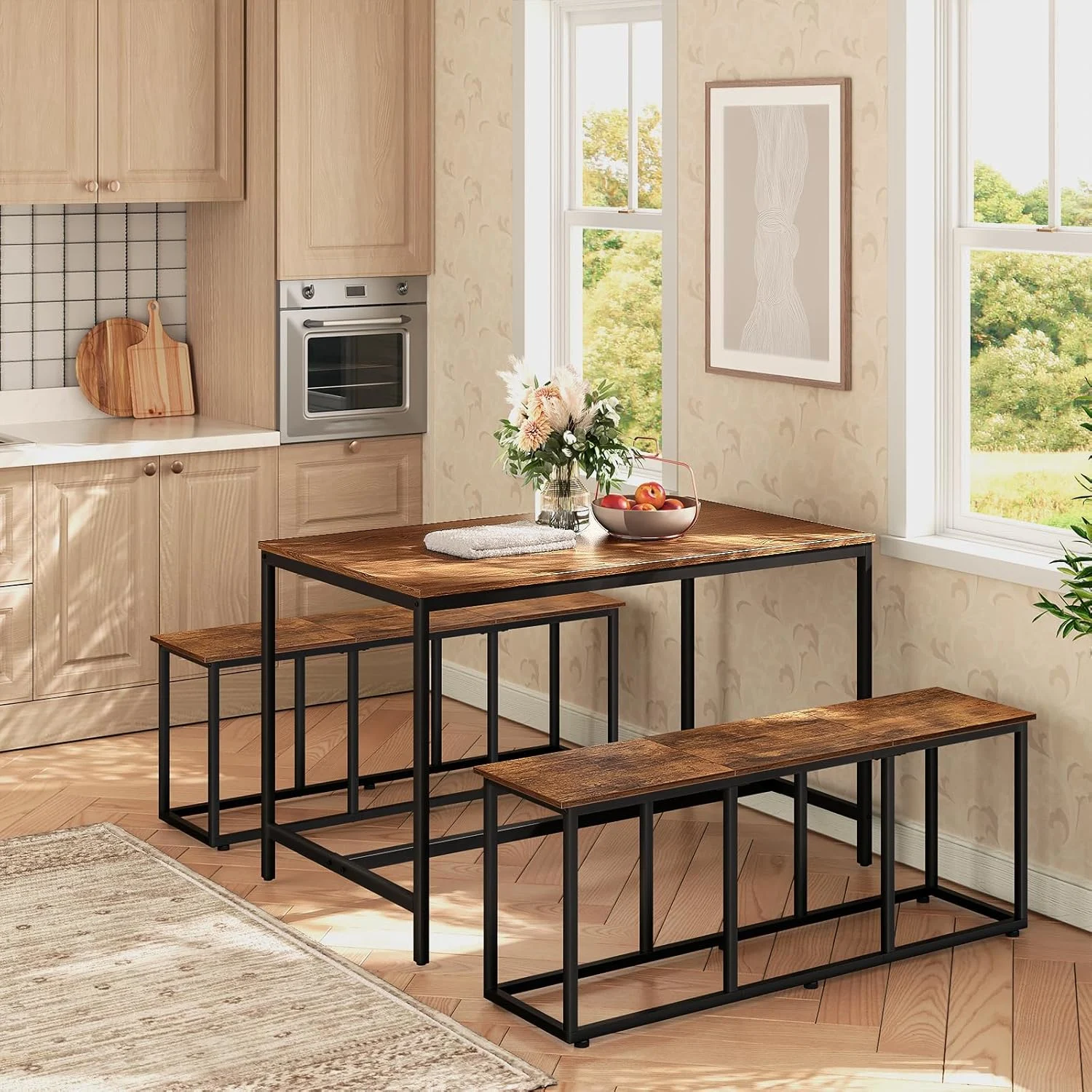 dining bench rustic 2