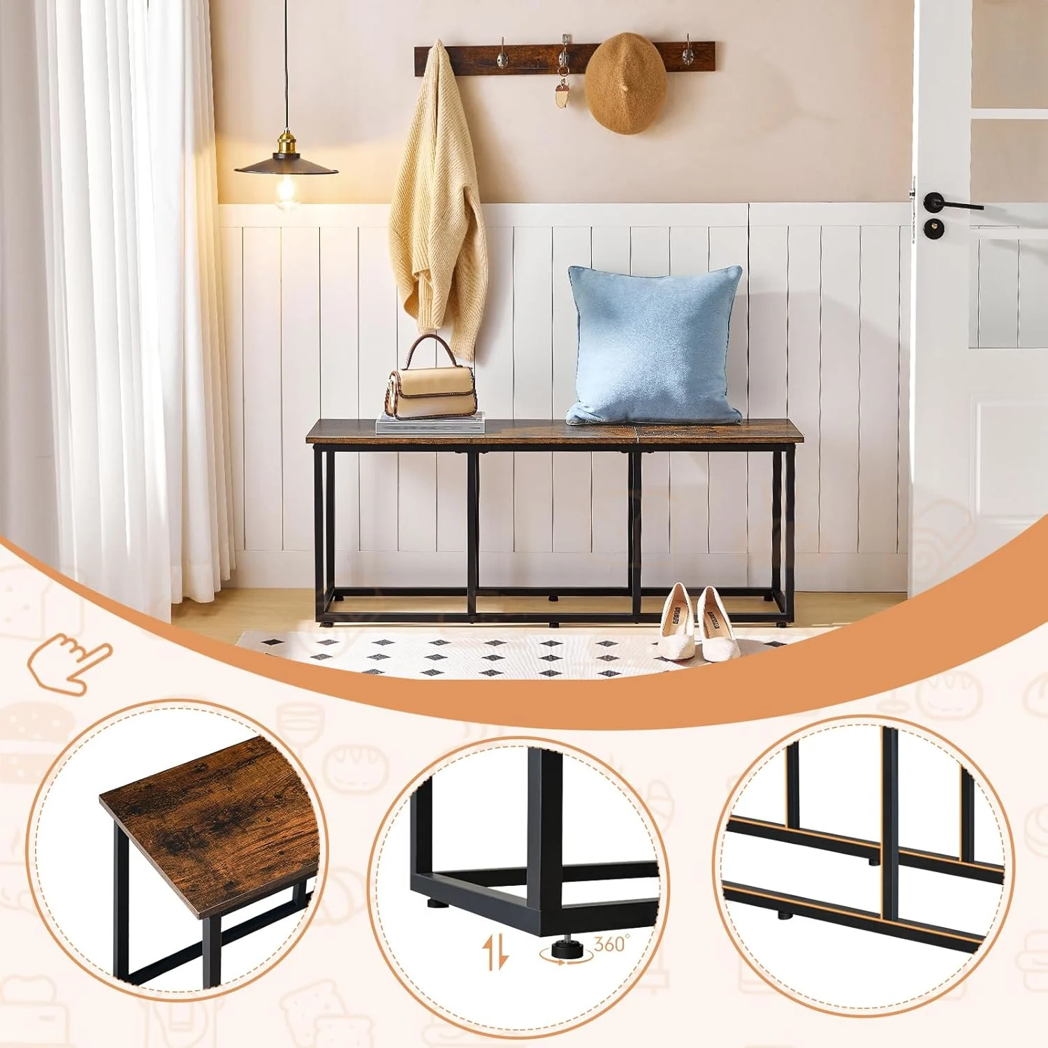 dining bench rustic 5