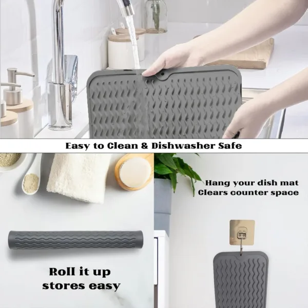 dish drying mat silicone 4