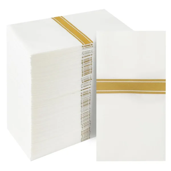 disposable dinner napkins gold 1