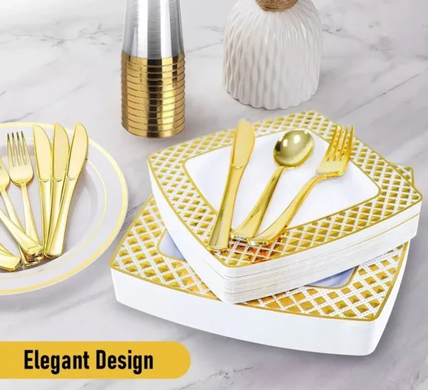 disposable dinnerware set 4