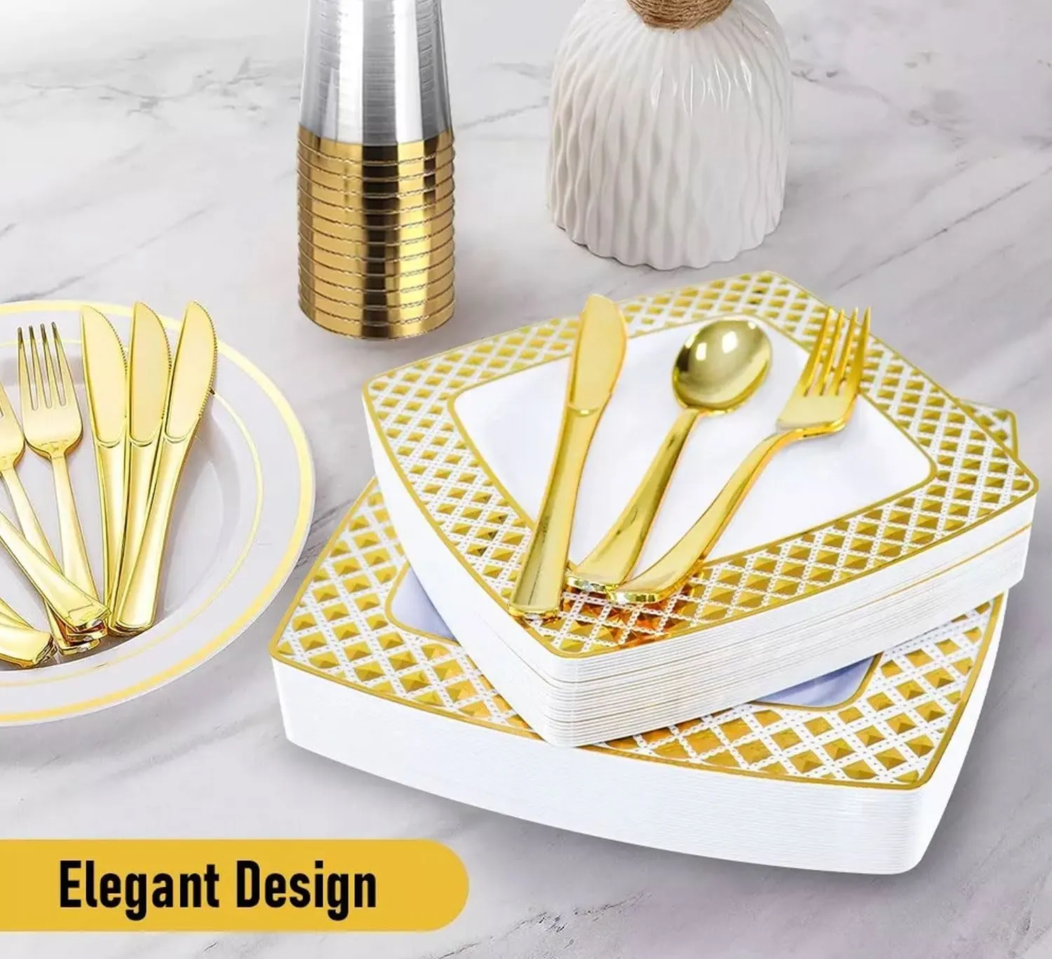 disposable dinnerware set 4