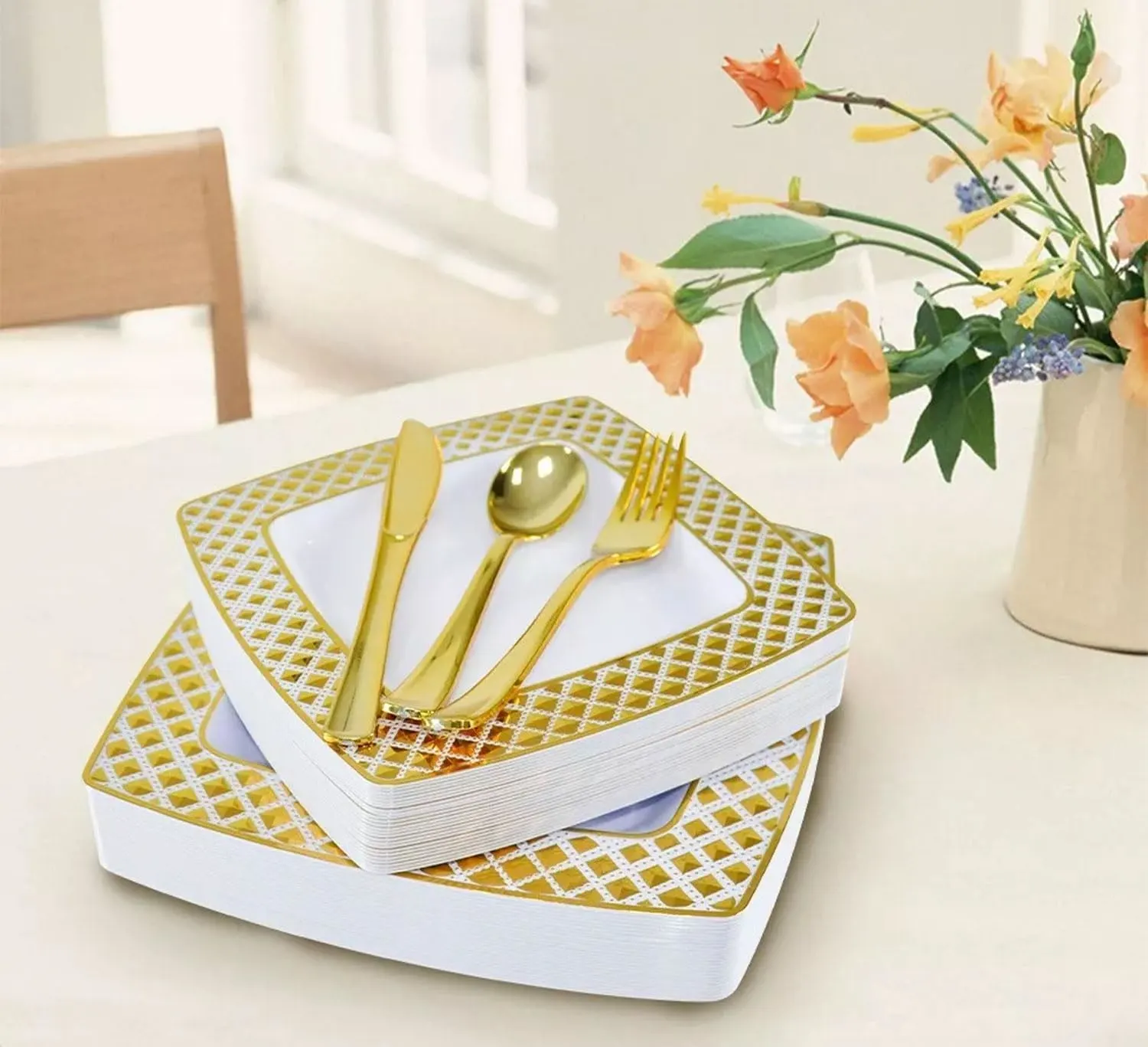 disposable dinnerware set 5