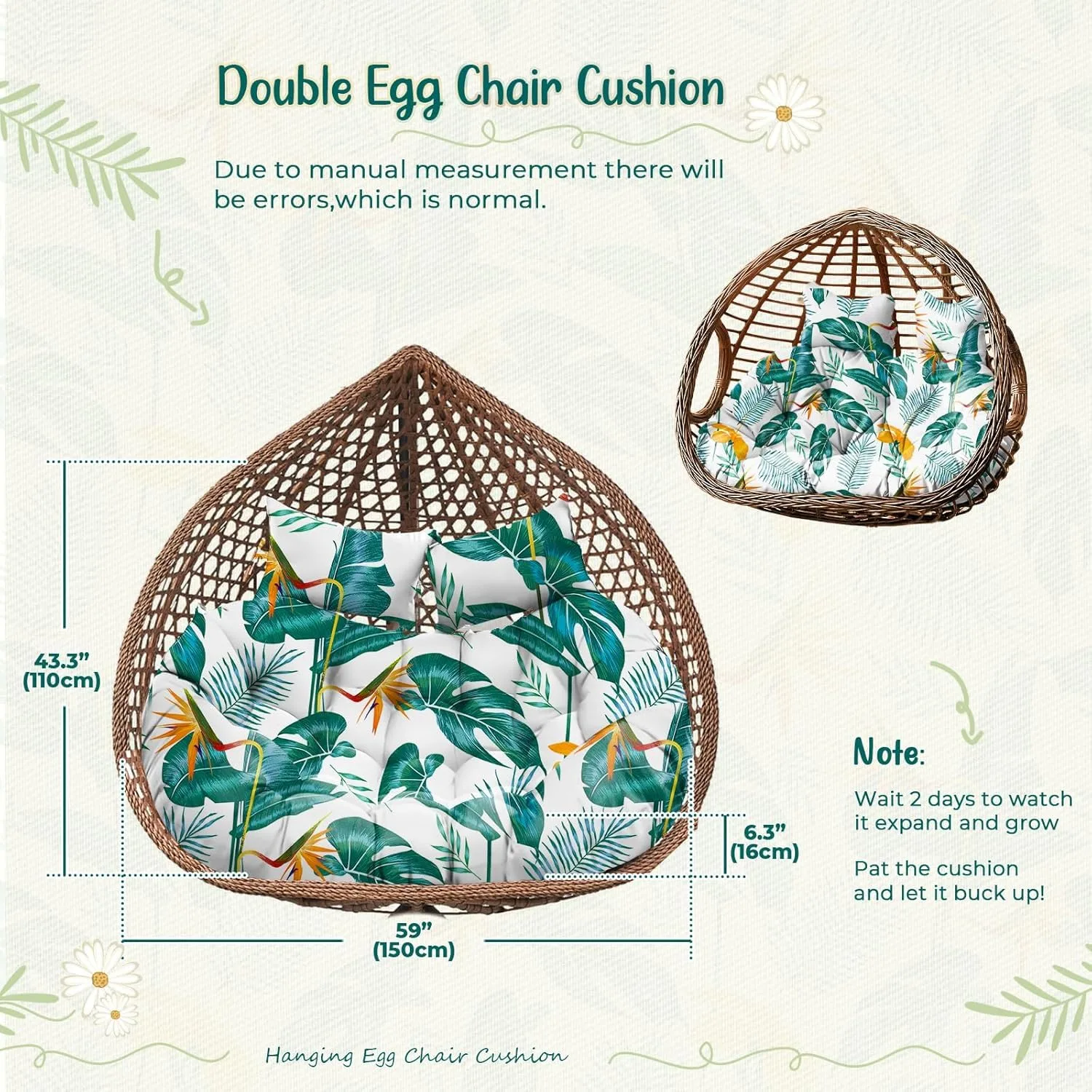 double egg chair cushion 3