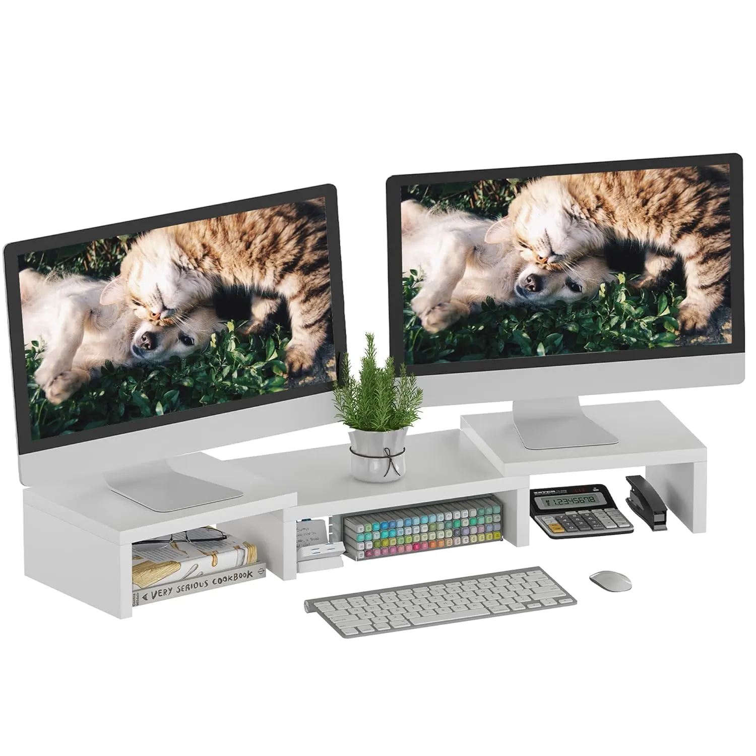 dual monitor riser stand 1
