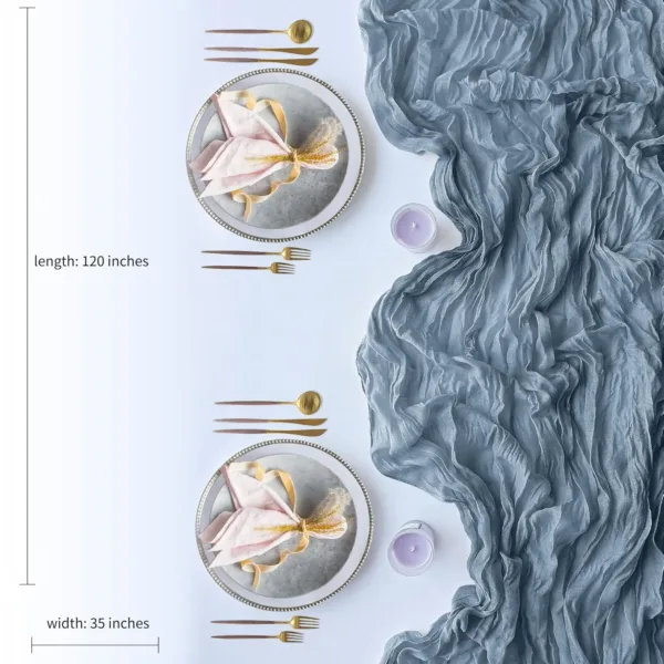 dusty blue table runner 3