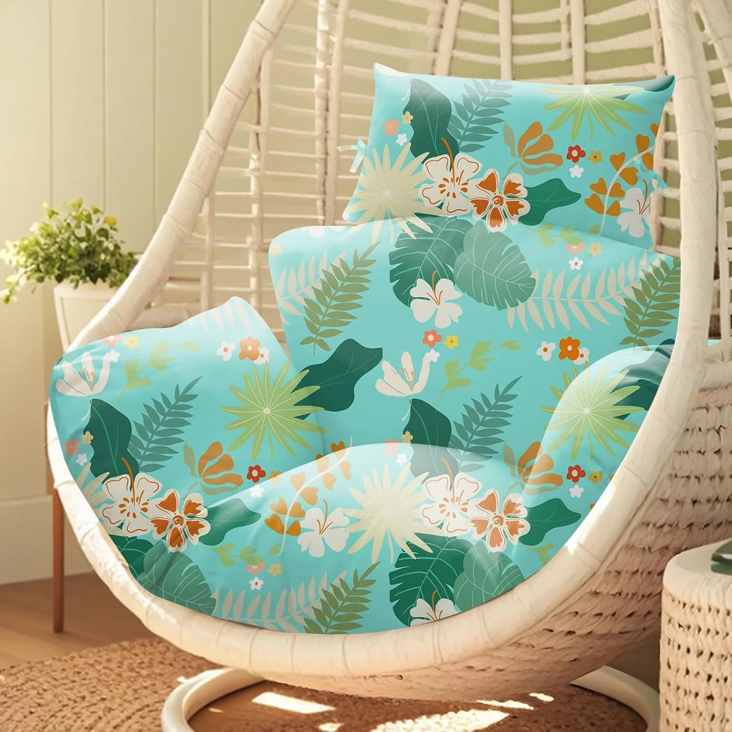 egg chair cushion teal 1
