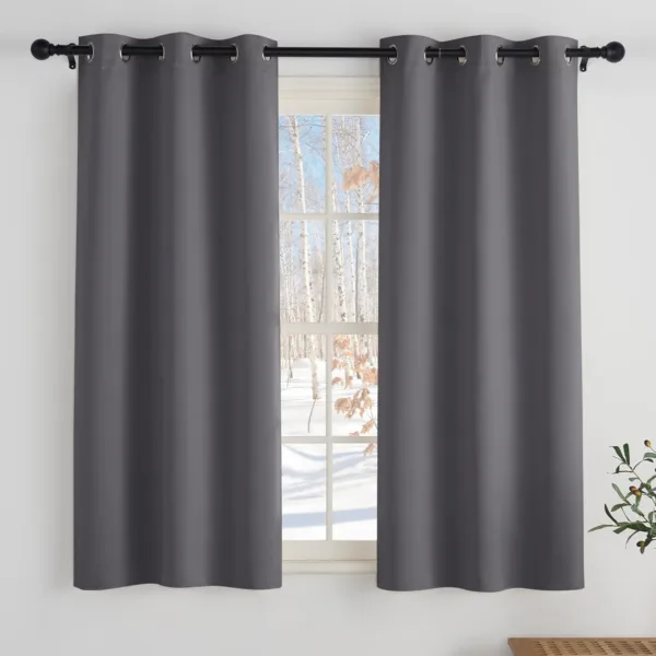 eyelet blackout curtains grey 1