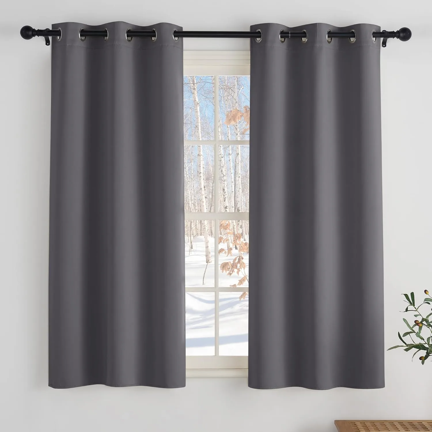eyelet blackout curtains grey 1