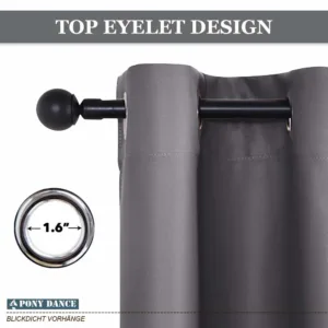 eyelet blackout curtains grey 6