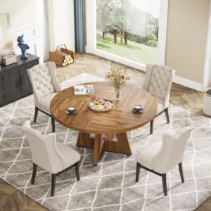 farmhouse dining table round 6